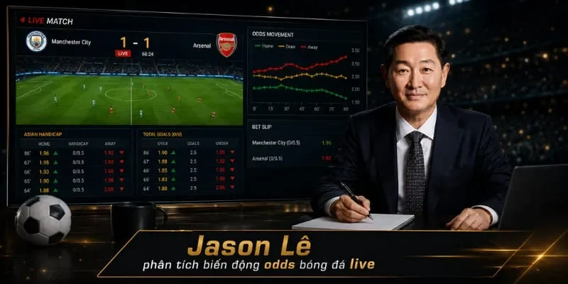 Jason Lê theo dõi biến động odds và kèo live bóng đá trên hệ thống cá cược online